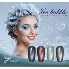   Kolekce gel laků Ice Bubble – 4 gel laky a kytička na ukázku jako dárek