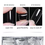 Gelový tip umelých nehtů, M-mandle  -clear 50 ks REFILL Velikost 4