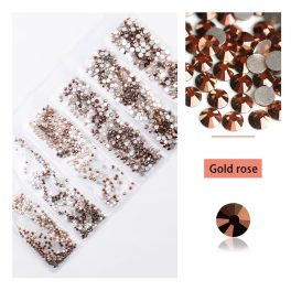   1680 dílná sada křišťálových kamínků v 6 velikostech P18 - Gold rose