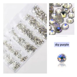   1680 dílná sada křišťálových kamínků v 6 velikostech P27 - Sky purple