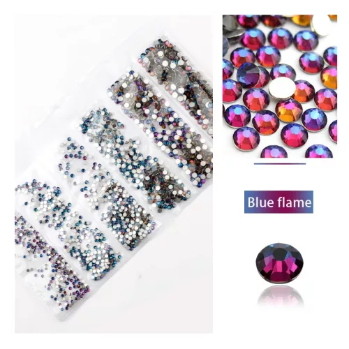 1680 dílná sada křišťálových kamínků v 6 velikostech P30 - Blue flame