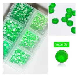   1680 dílná sada křišťálových kamínků v 6 velikostech Neon green