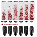 1680 dílná sada křišťálových kamínků v 6 velikostech Neon yellow