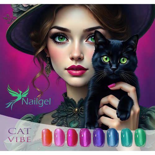 Kolekce gel laků Cat Vibe s 8 gel laky a dárkovou margaretkou