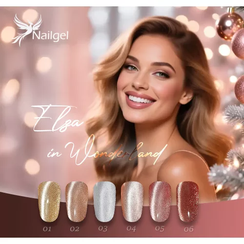 Elza In Wonderland gel lak kolekce se 6 gel laky a dárkem – margarétou.