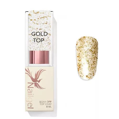 Gold Top Coat – Lesk gel 8 ml