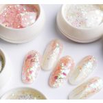 Dekorativní flitry, pink, šestihranné, smíšená velikost