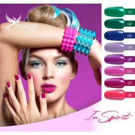   Kolekce Inspirit gel laků – 8 gel laků + dárek: vzorník (margarétka)