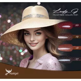   Lady G 4dílná sada gelových laků - November collection -s dárkovou margarétou