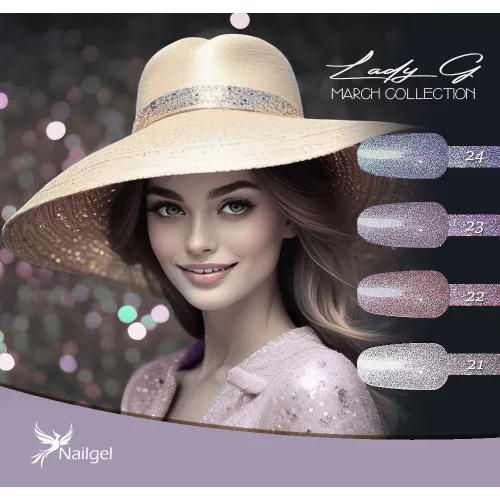 Lady G 4dílná sada gelových laků - March collection -s dárkovou margarétou