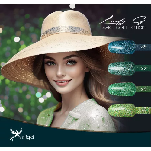 Lady G 4dílná sada gelových laků - April collection -s dárkovou margarétou