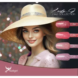   Lady G 4dílná sada gelových laků - May collection -s dárkovou margarétou
