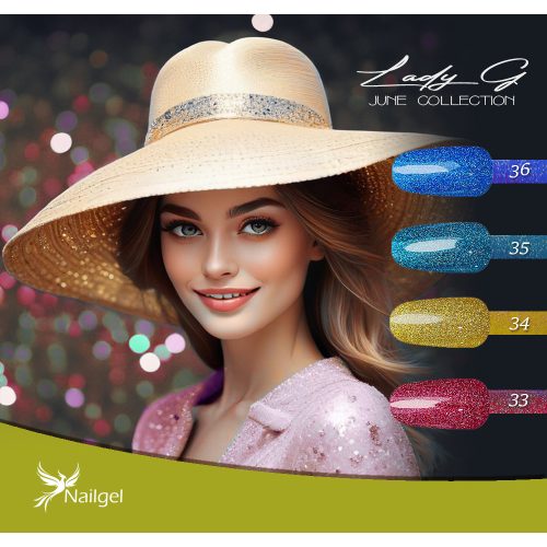 Lady G 4dílná sada gelových laků - Jun collection -s dárkovou margarétou