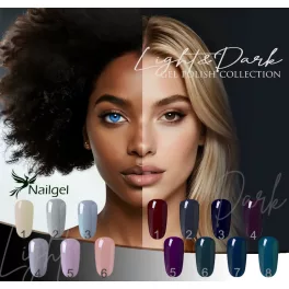   The Light & Dark kolekce gel laků – 14 gel laků s dárkovou vzorníkovou margarétou