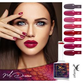   Kolekce gelových laků Ms. Drama obsahuje 8 gelových laků a jako dárek margaréta.