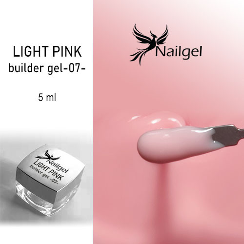 Stavební gel  -07- / builder gel light pink 5 ml