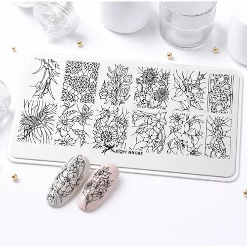 Razítkovací destička na nehty 6 × 12 cm – NNG05