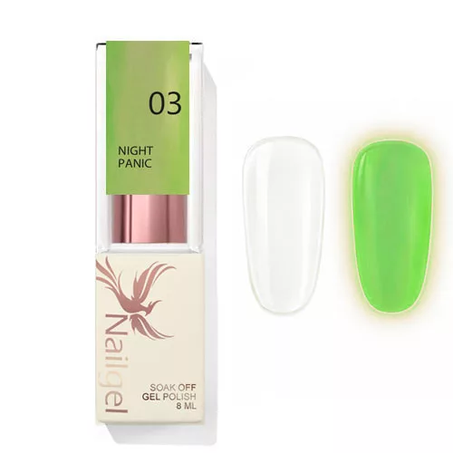 Night Panic 03 – Vrchní gel svítící ve tmě zeleně – 8 ml