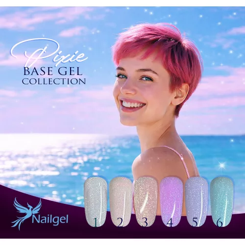 Pixie Base 6dílná kolekce Compact Base podkladových gel laků s dárkovou margarétou