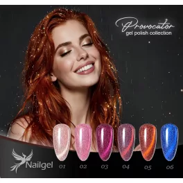   Provocator reflexní kolekce gel laků – 6 gel laků s dárkovou vzorníkovou margarétou