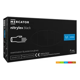   Nitrylex černé nitrilové nepudrované vyšetřovací rukavice L