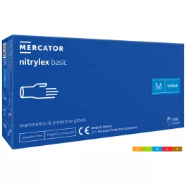   NITRYLEX BASIC A100 BLUE - nepudrované modré vyšetřovací nitrilové rukavice L