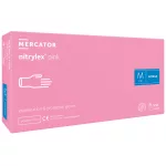 Nitrylex růžové nitrilové nepudrované vyšetřovací rukavice světle růžové barvy S