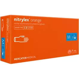   Nitrylex oranžové nitrilové nepudrované vyšetřovací rukavice L