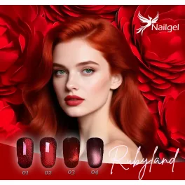 Rubyland gel lak kolekce – 4 gel laky + dárek margarétka