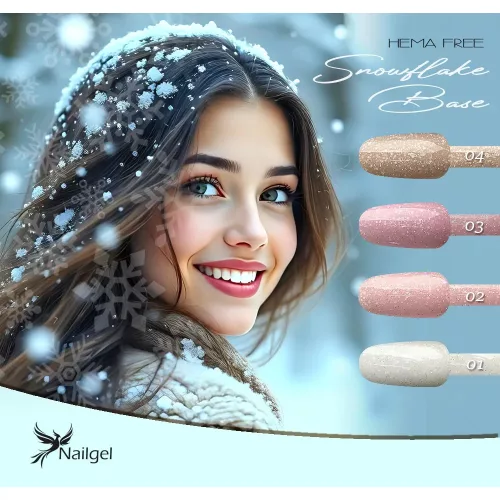 Snowflake Base 4dílná kolekce Compact Base podkladových gel laků s dárkovou margarétou