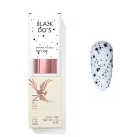 Polka  Velvet Top Coat - Black dots  -Lesk gel 8ml