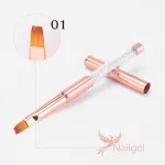 Gelový štětec rosegold, zdobené krystaly, prémiové kvality